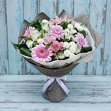 Букет цветов из:  Герберы, Альстромерии и Хризантемы #REPLACE_PRED# Воротынске