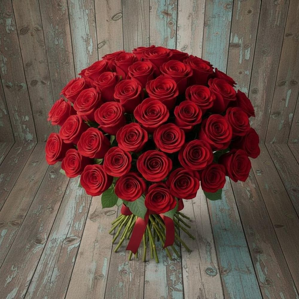 Букет 55 Красных роз Фридом в Воротынске