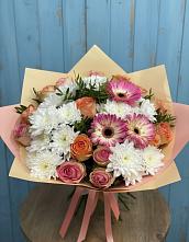 Букет цветов из:  Розы, Герберы и Хризантемы #REPLACE_PRED# Воротынске