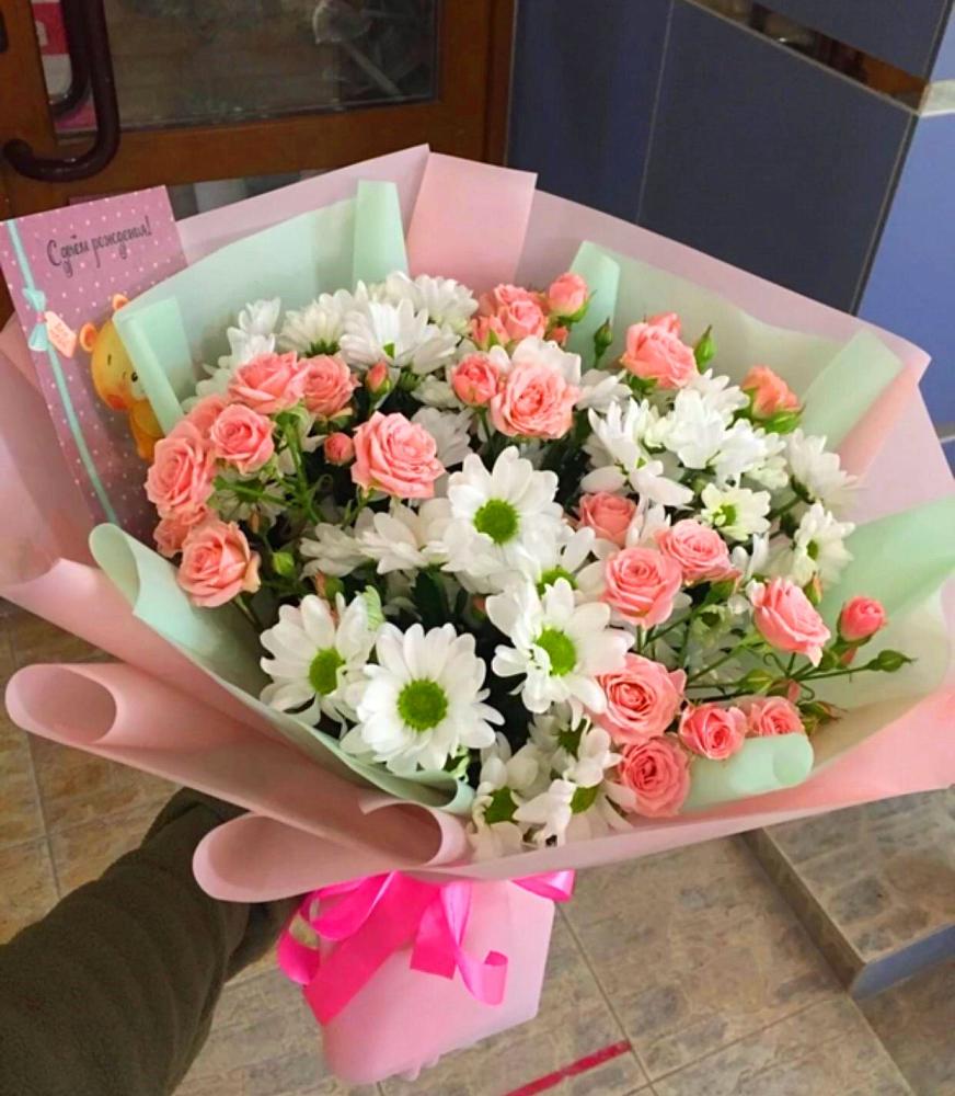 Букет цветов из: Розы и Хризантемы в Воротынске