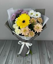Букет цветов из:  Розы, Герберы и Хризантемы в Воротынске