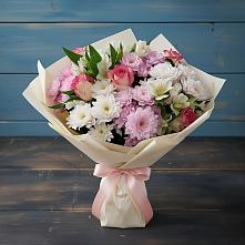 Букет цветов из:  Хризантемы, Альстромерии и Розы в Воротынске